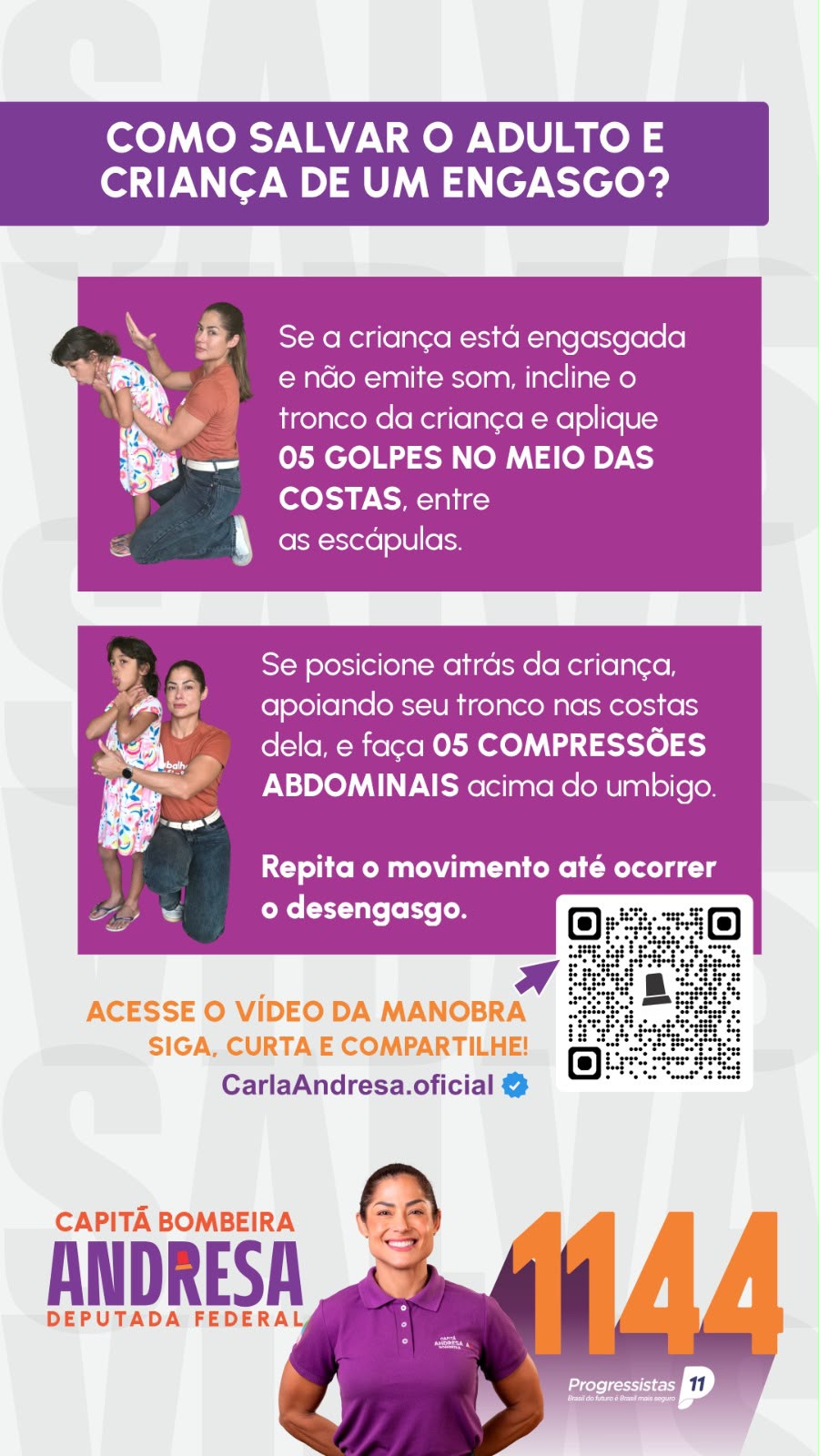 Foto 4 de 4 do carrossel Capitã Bombeira Andresa: Como salvar de um engasgo