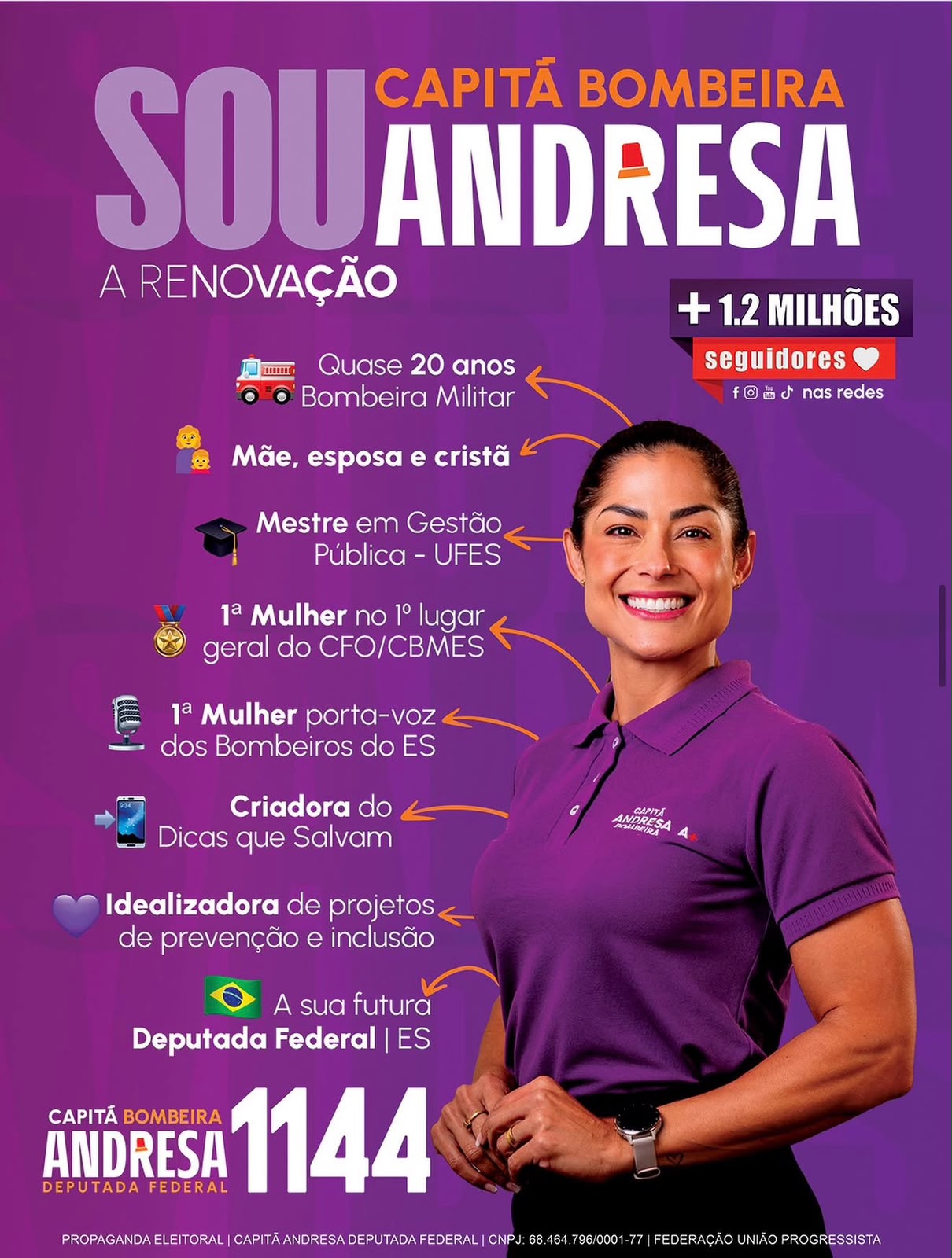 Arte da campanha: Sou Capitã Bombeira Andresa, a renovação